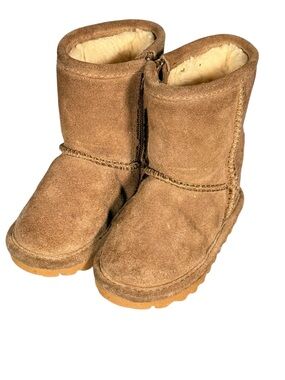 Bearpaw Size 5 Toddler Suede Wool Lined Boots Chestnut Brown Zip Winter
